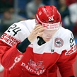 MOSCOW, RUSSIA - MAY 16: Denmark's Nikolaj Ehlers #24 skates to the bench after getting cut during preliminary round action against Kazakhstan at the 2016 IIHF Ice Hockey World Championship. (Photo by Andre Ringuette/HHOF-IIHF Images)

